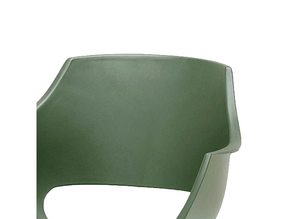 Kunststoff Esszimmerstühle in Grün Metallbügeln (4er Set)