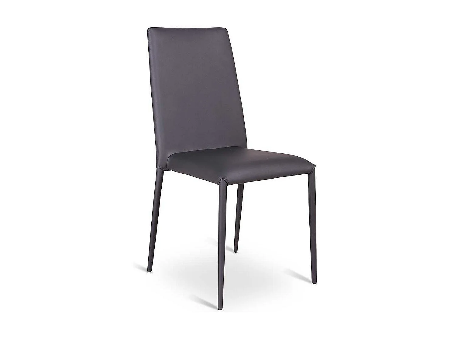 Esszimmerstuhl Set in Grau Kunstleder Metall (4er Set)