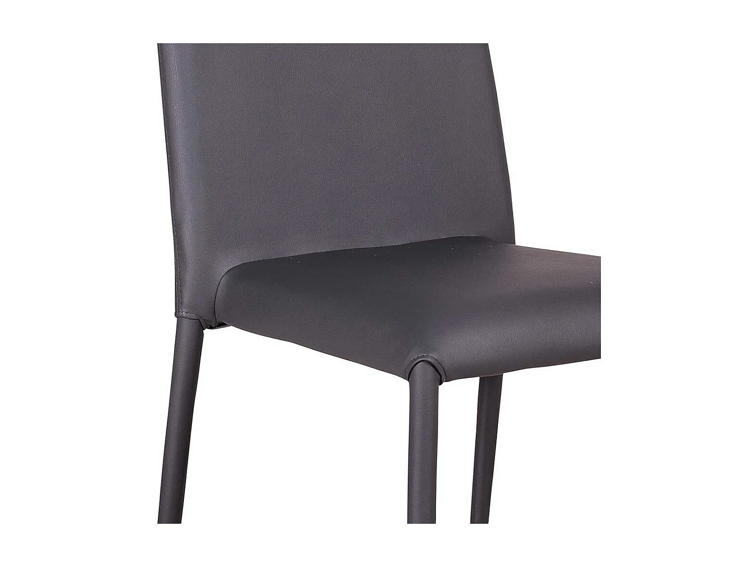 Esszimmerstuhl Set in Grau Kunstleder Metall (4er Set)