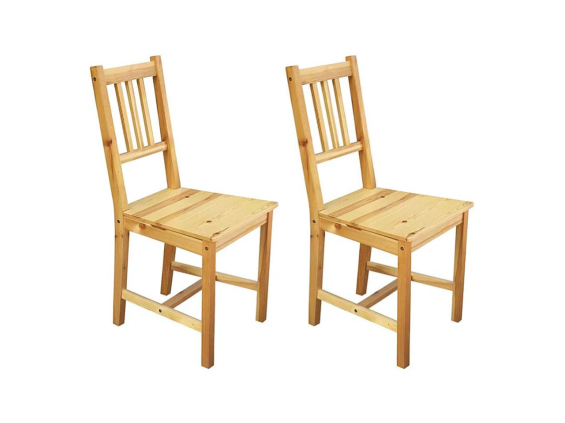 Holz Stuhl Set Kiefer im Landhausstil Massivholz (2er Set)