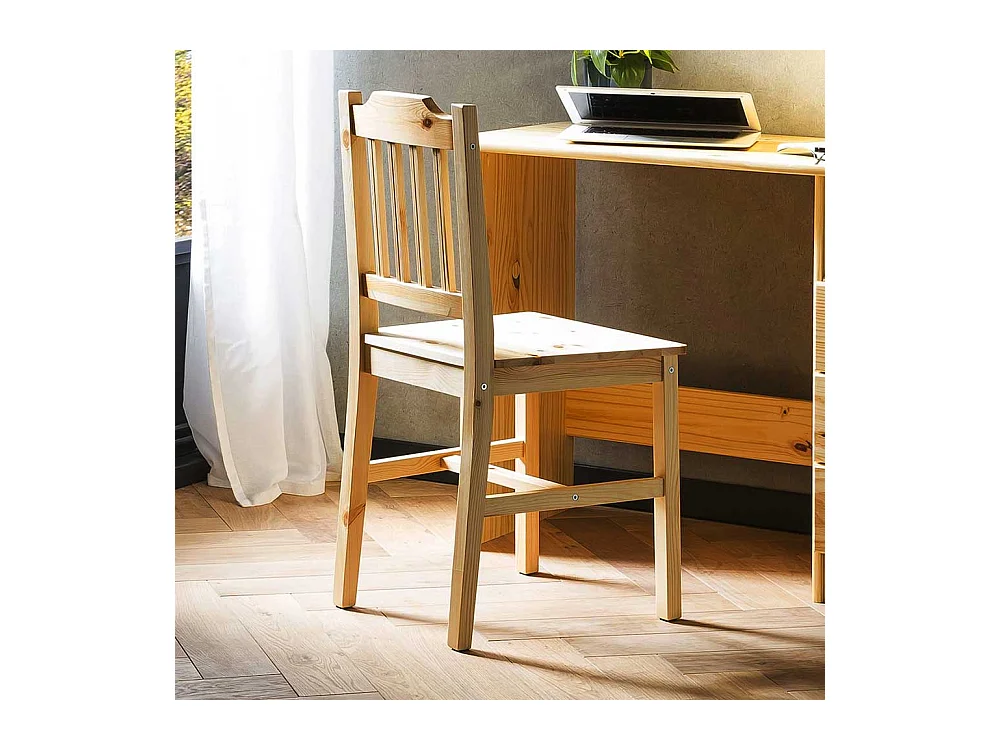 Holz Stuhl Set Kiefer im Landhausstil Massivholz (2er Set)