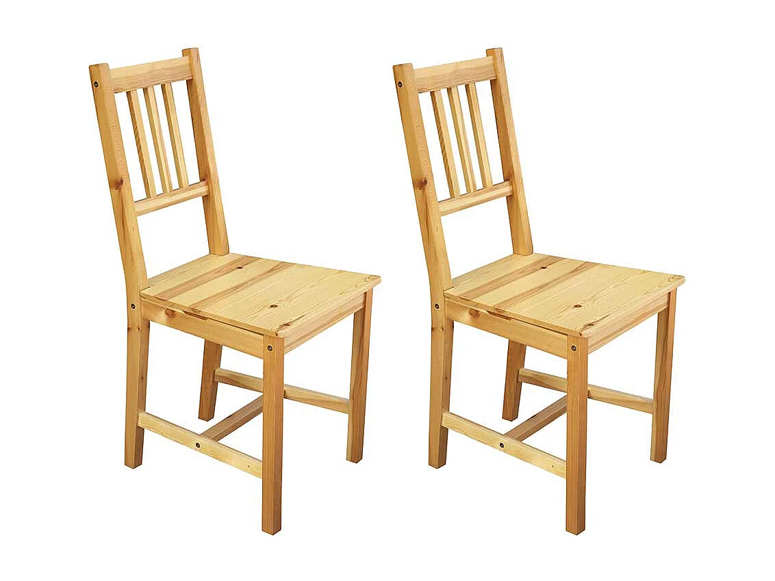 Holz Stuhl Set Kiefer im Landhausstil Massivholz (2er Set)