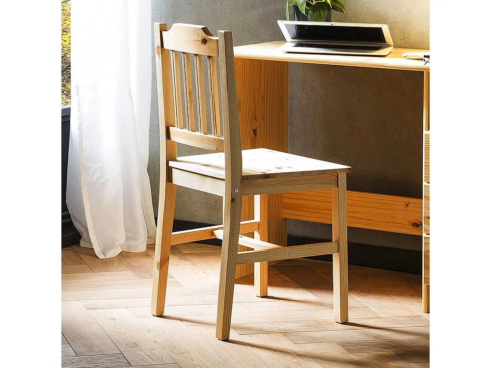 Holz Stuhl Set Kiefer im Landhausstil Massivholz (2er Set)