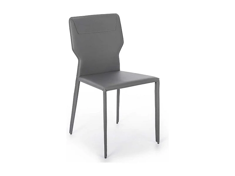 Polsterstühle in Dunkelgrau Kunstleder modern (2er Set)