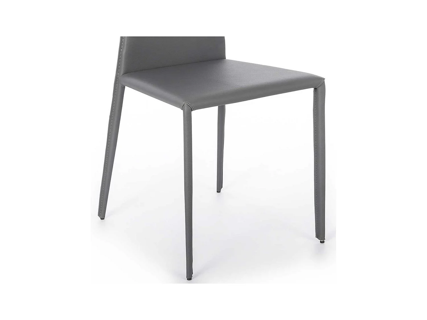 Polsterstühle in Dunkelgrau Kunstleder modern (2er Set)