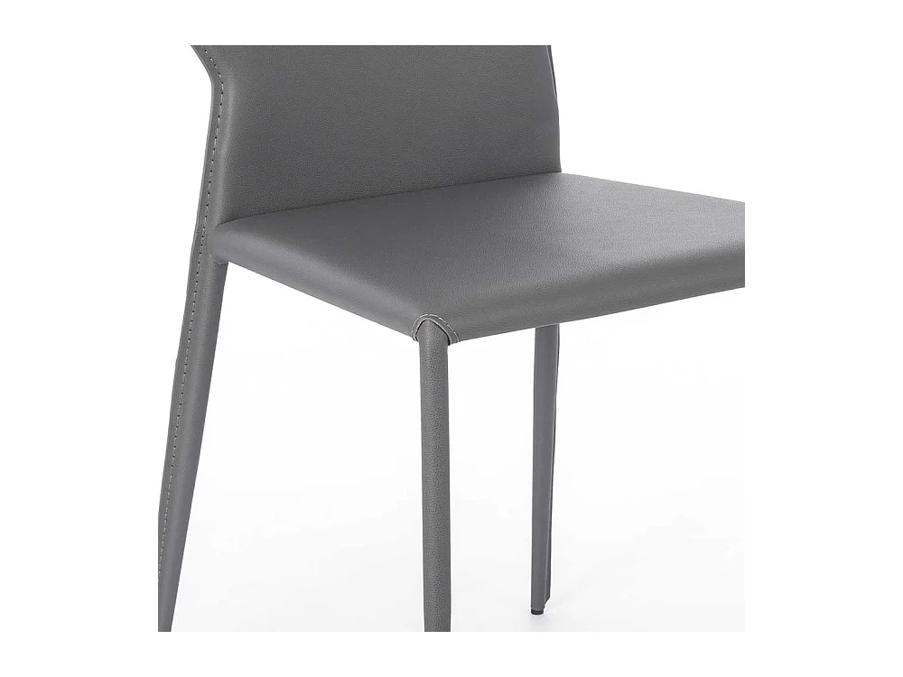 Polsterstühle in Dunkelgrau Kunstleder modern (2er Set)