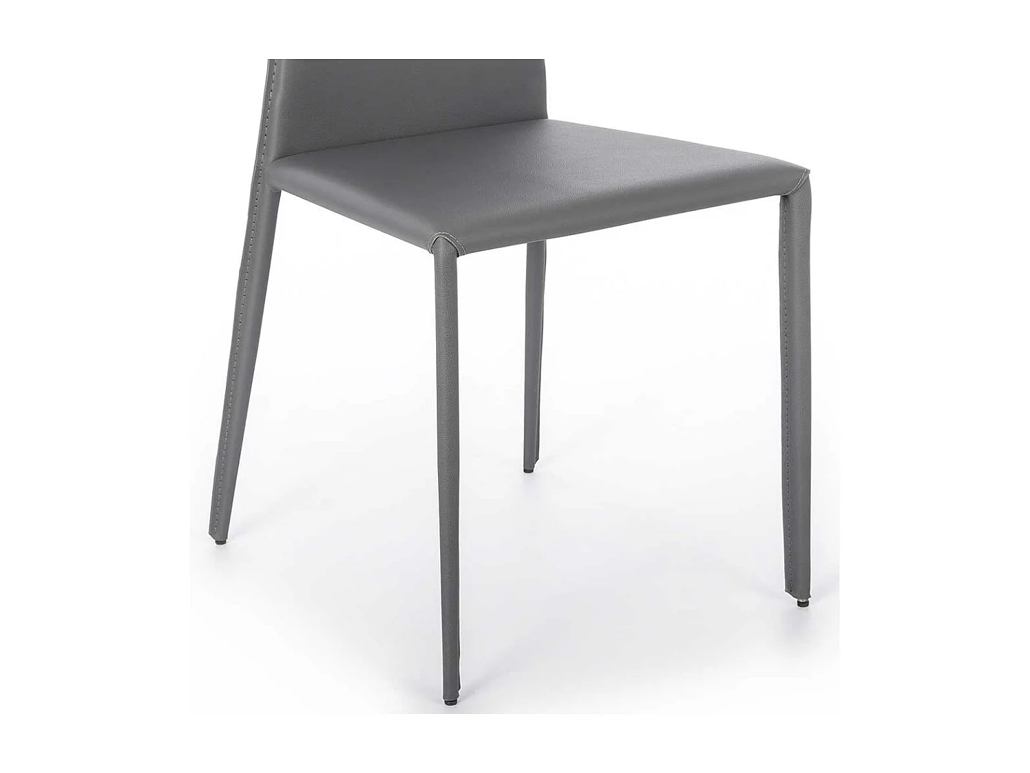 Polsterstühle in Dunkelgrau Kunstleder modern (2er Set)