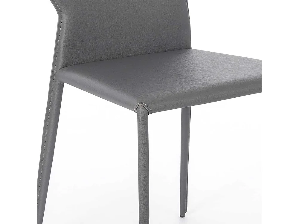 Polsterstühle in Dunkelgrau Kunstleder modern (2er Set)