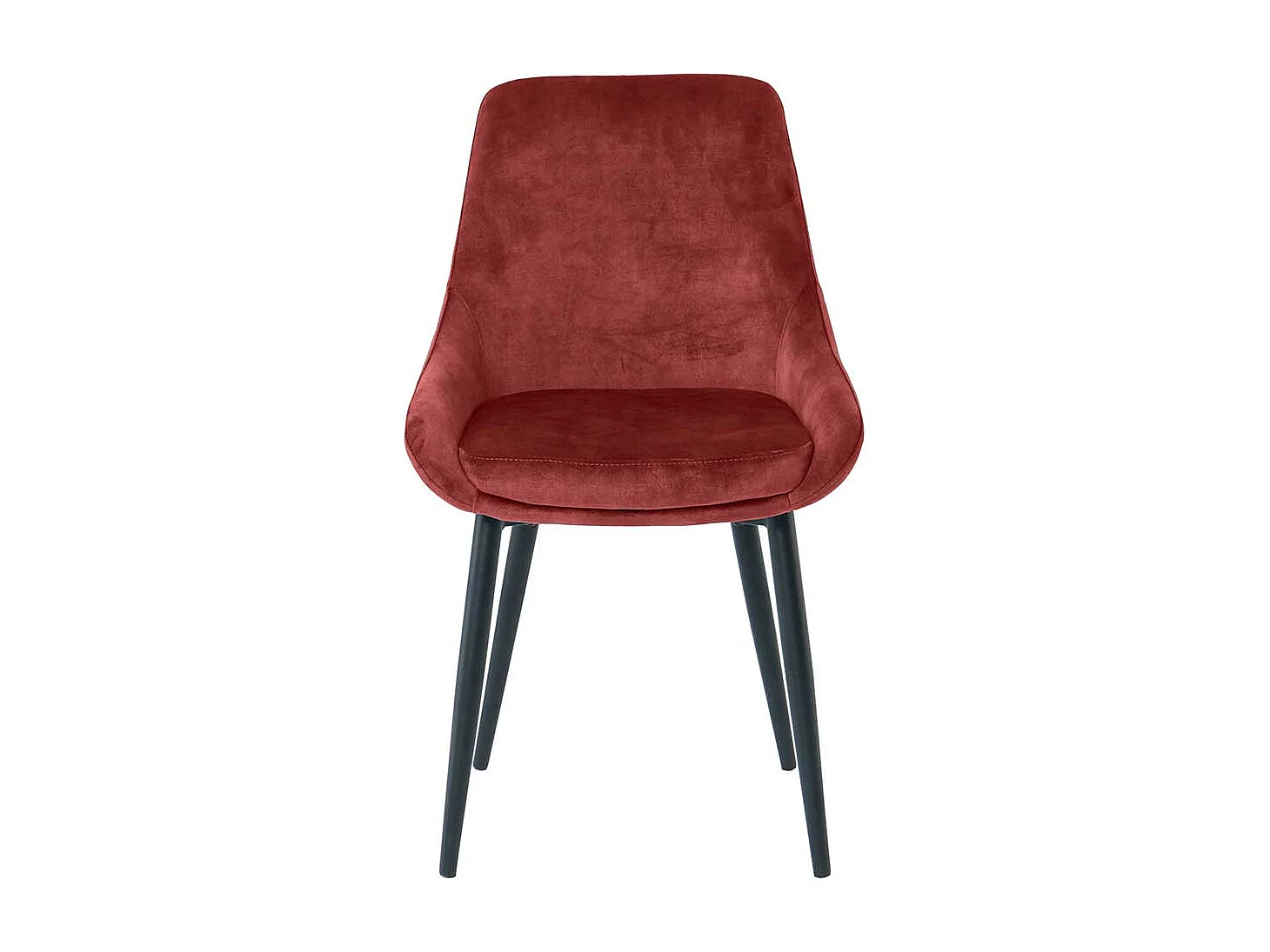 Polsterstuhl Esszimmer in Dunkelrot Samt Gestell aus Metall (2er Set)