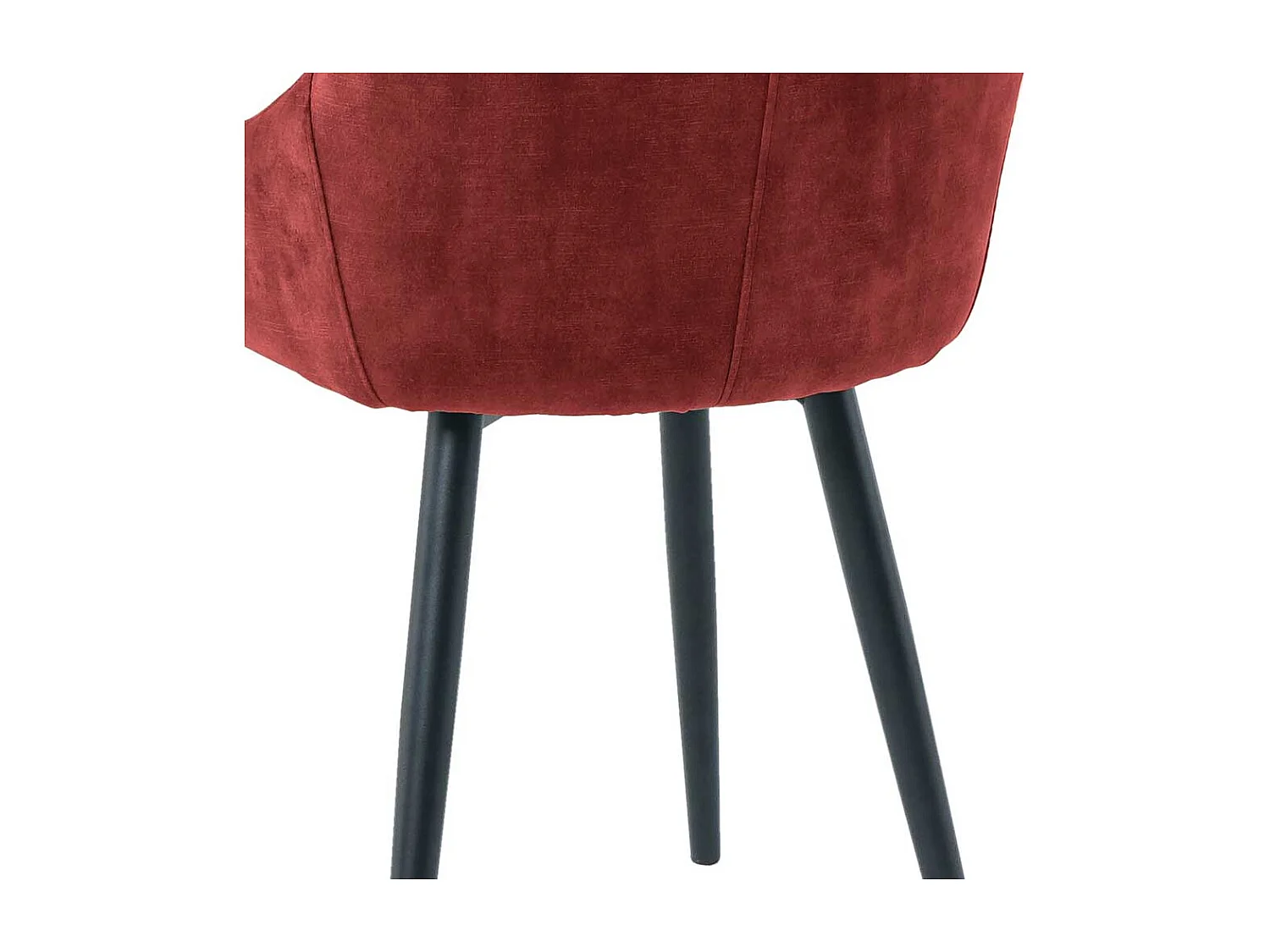 Polsterstuhl Esszimmer in Dunkelrot Samt Gestell aus Metall (2er Set)