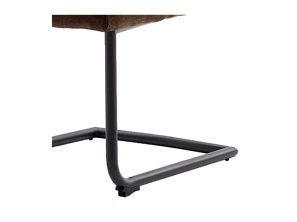 Freischwinger in Hellbraun Stoff hoher Lehne (2er Set)