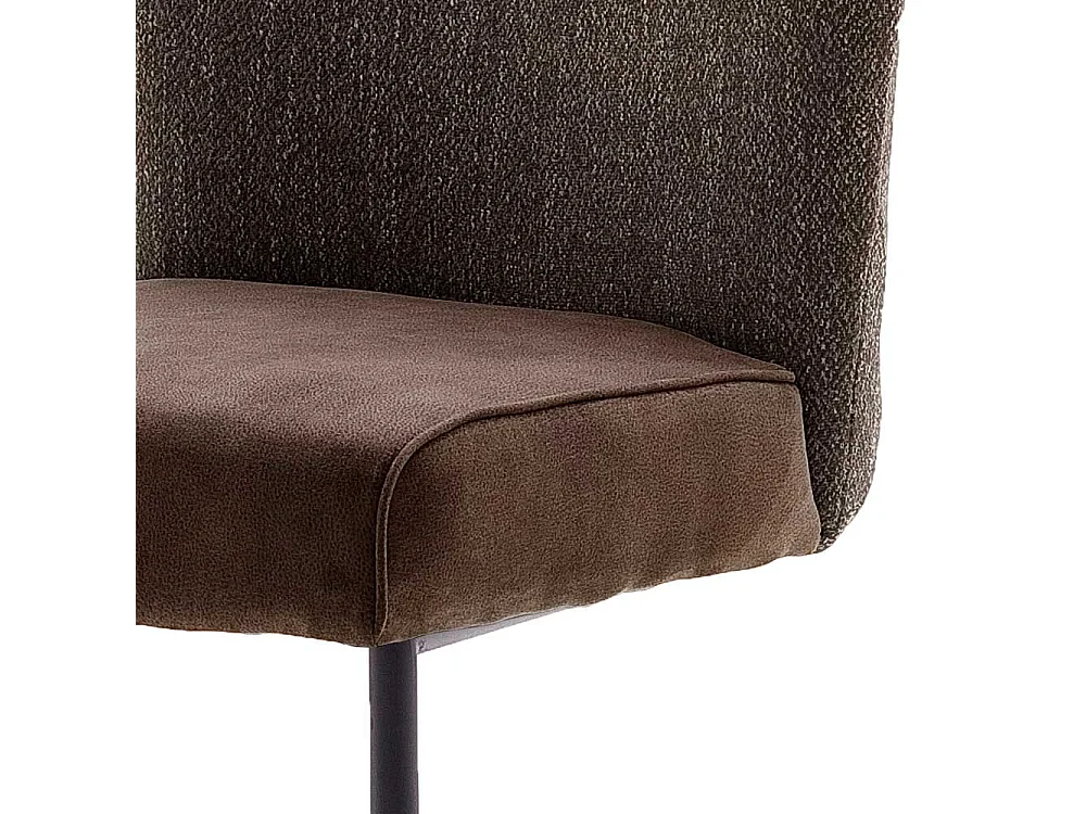 Freischwinger in Hellbraun Stoff hoher Lehne (2er Set)