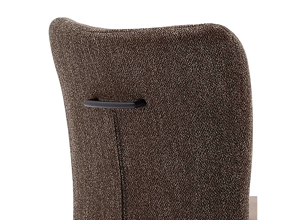 Freischwinger in Hellbraun Stoff hoher Lehne (2er Set)