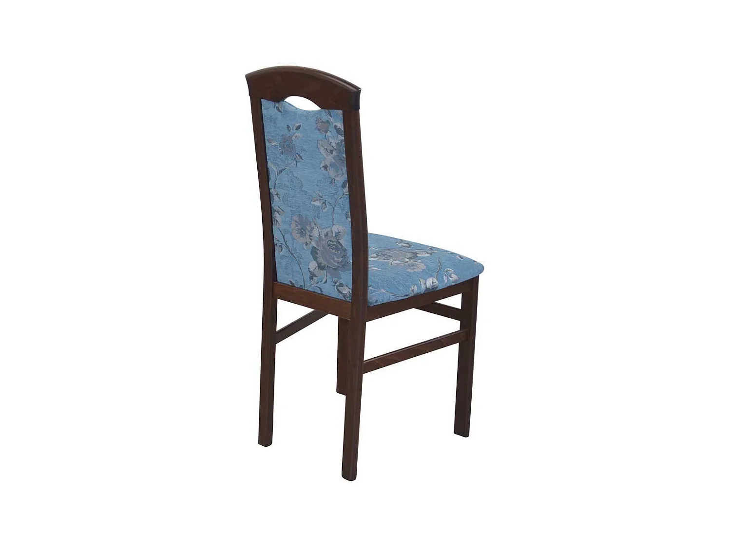 Stuhl Set Küche in Blau und Nussbaumfarben Blumen Motiv (2er Set)