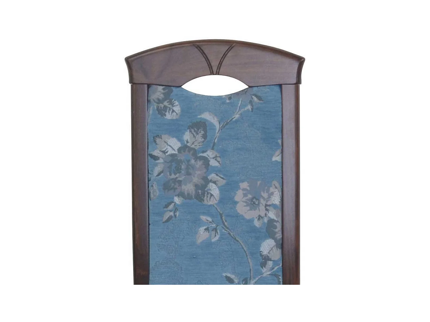 Stuhl Set Küche in Blau und Nussbaumfarben Blumen Motiv (2er Set)