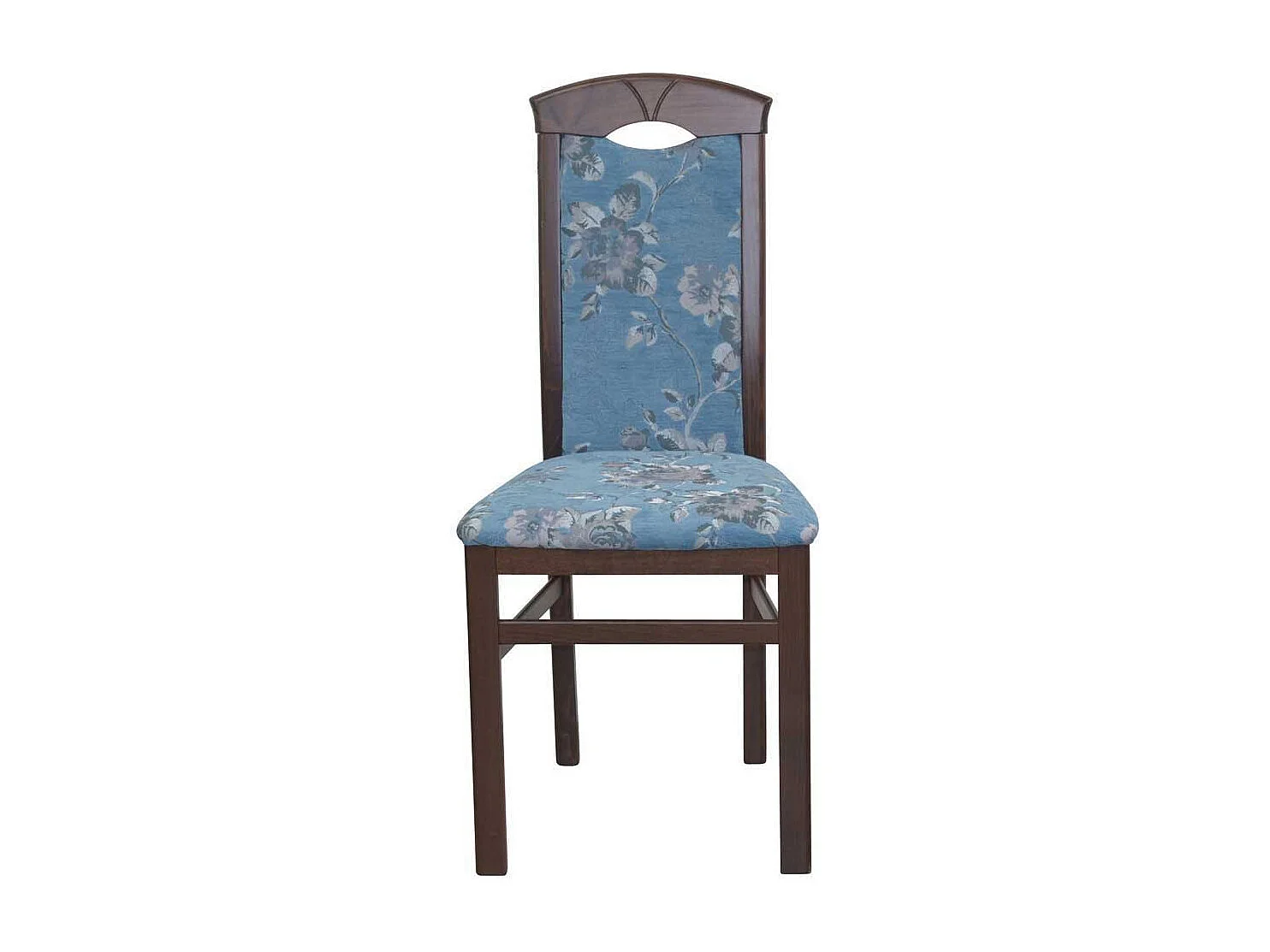 Stuhl Set Küche in Blau und Nussbaumfarben Blumen Motiv (2er Set)