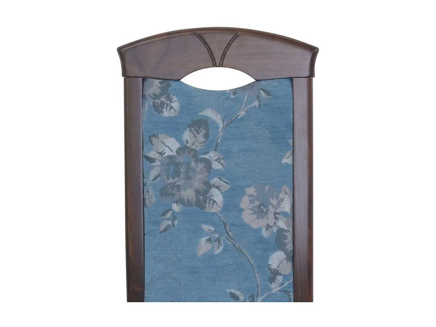 Stuhl Set Küche in Blau und Nussbaumfarben Blumen Motiv (2er Set)