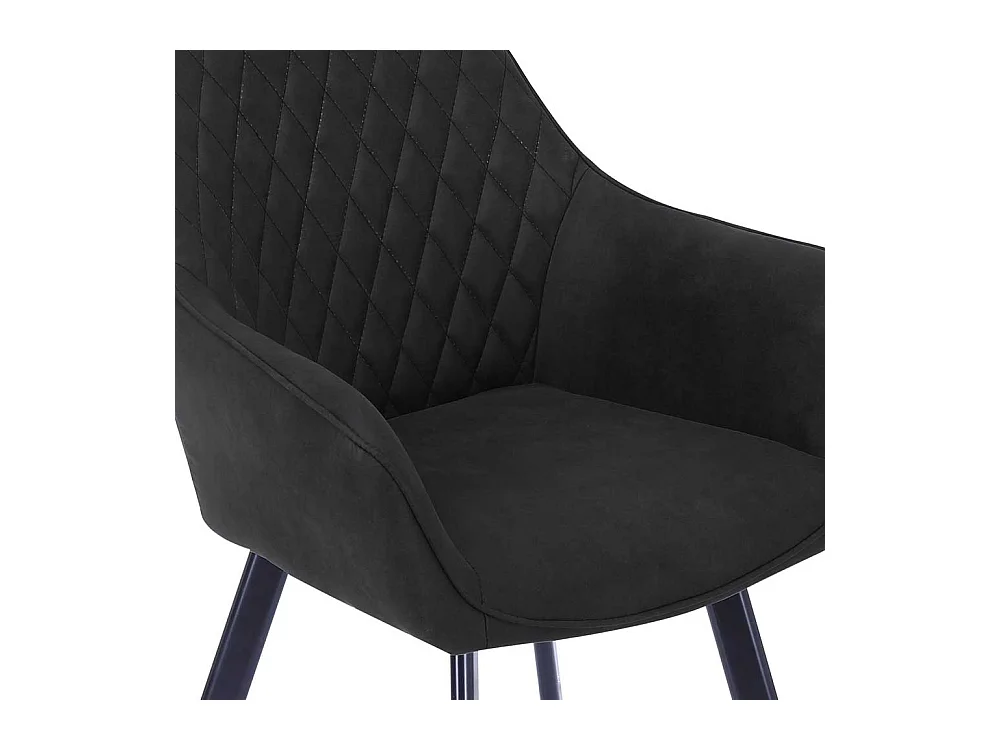 Esstisch Stühle in Anthrazit Microfaser Armlehnen (2er Set)