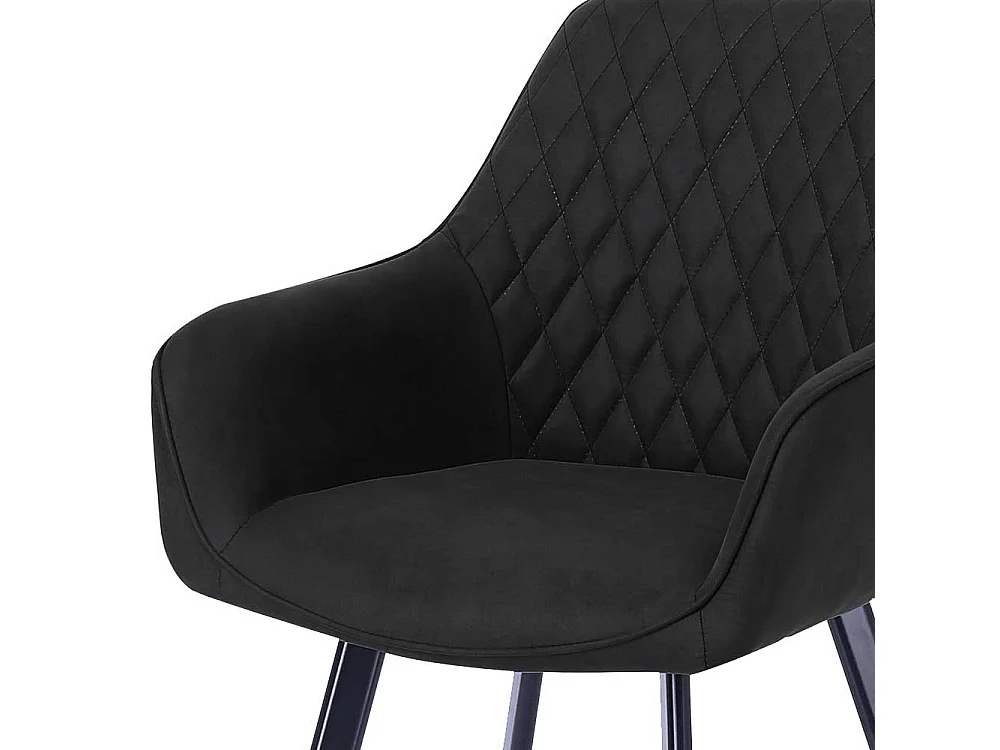 Esstisch Stühle in Anthrazit Microfaser Armlehnen (2er Set)