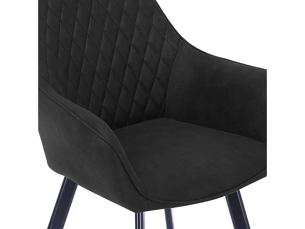 Esstisch Stühle in Anthrazit Microfaser Armlehnen (2er Set)