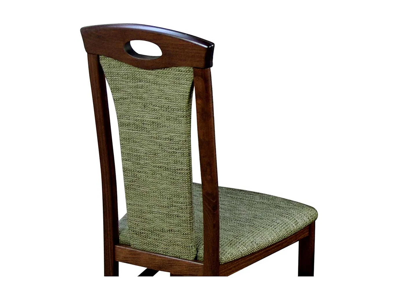 Polsterstuhl in Grün Stoff Nussbaumfarben Buche massiv (2er Set)