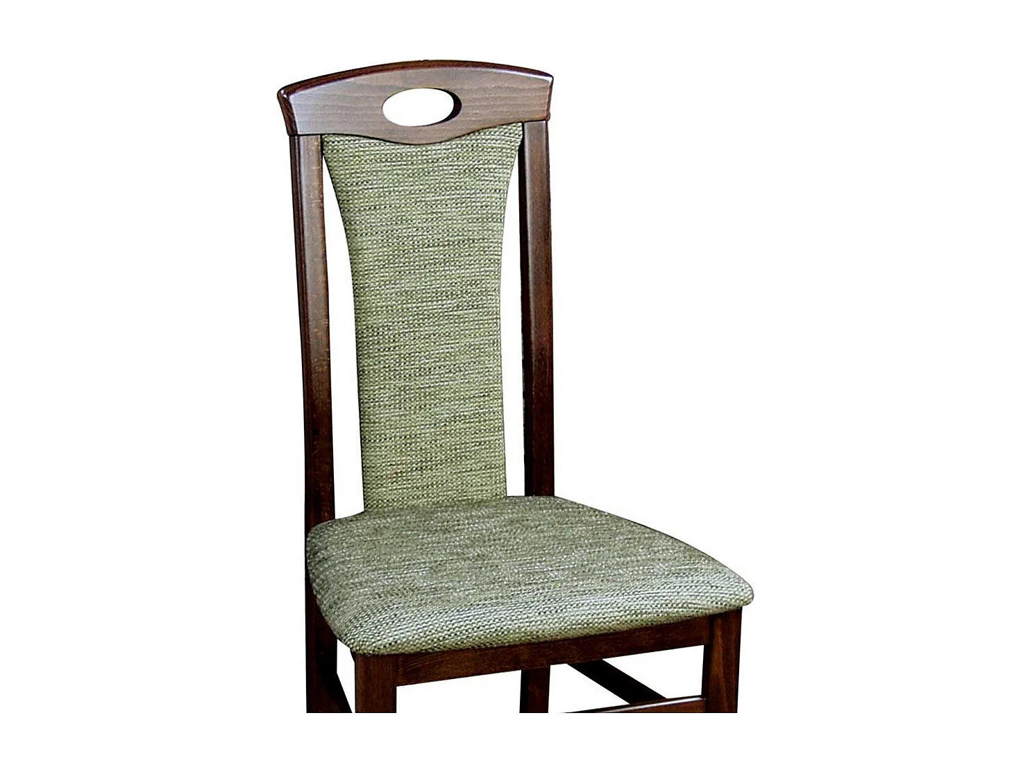 Polsterstuhl in Grün Stoff Nussbaumfarben Buche massiv (2er Set)