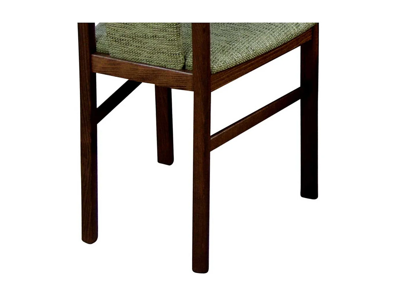 Polsterstuhl in Grün Stoff Nussbaumfarben Buche massiv (2er Set)