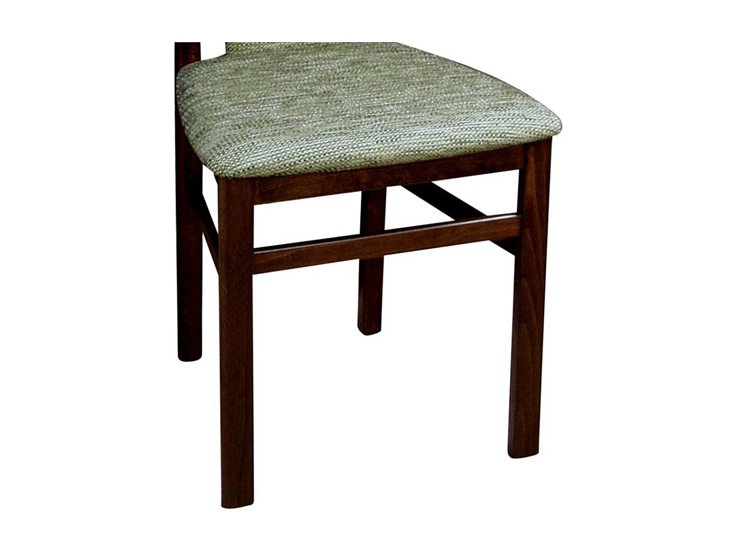 Polsterstuhl in Grün Stoff Nussbaumfarben Buche massiv (2er Set)