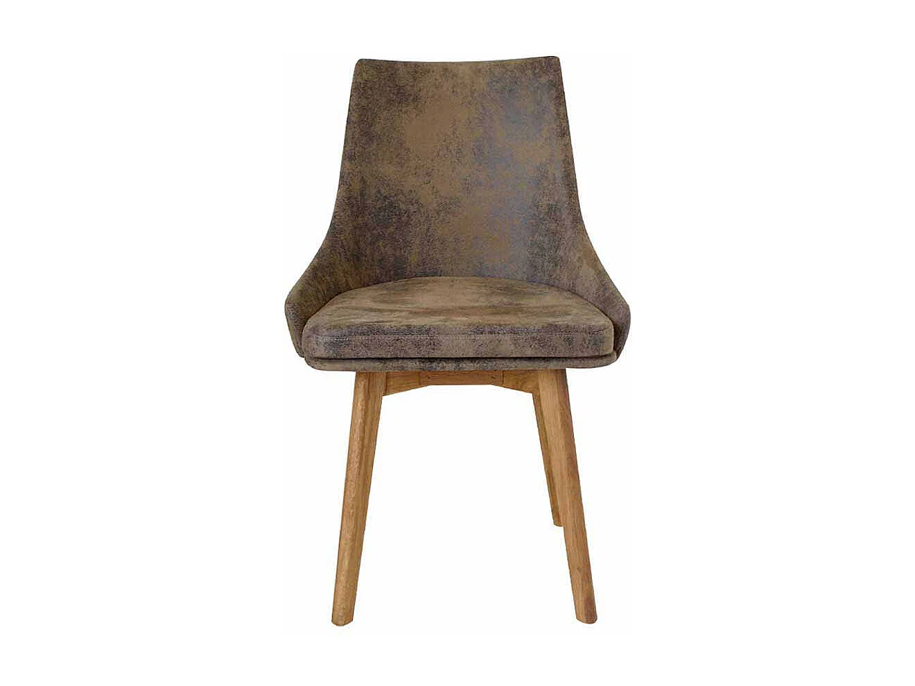 Polsterstuhl in Braun Microfaser Wildeiche Massivholz