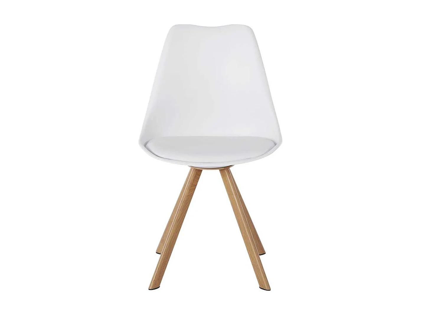 Schalenstühle in Weiß und Eichefarben Gestell aus Metall (2er Set)