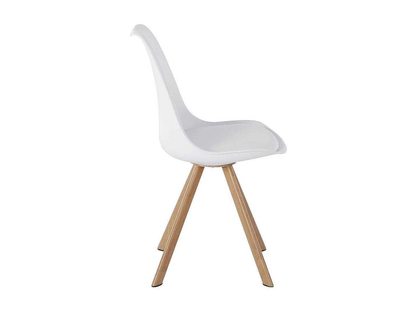 Schalenstühle in Weiß und Eichefarben Gestell aus Metall (2er Set)