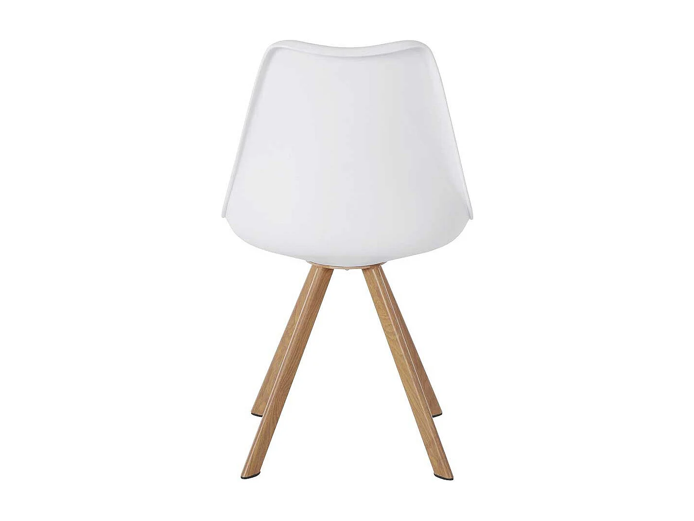 Schalenstühle in Weiß und Eichefarben Gestell aus Metall (2er Set)