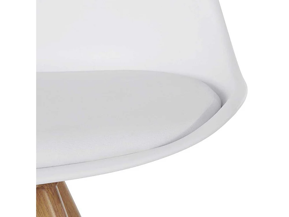 Schalenstühle in Weiß und Eichefarben Gestell aus Metall (2er Set)