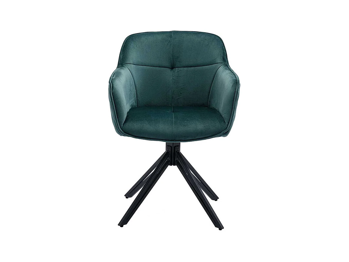 Drehbarer Armlehnenstuhl in Grün und Schwarz Gestell aus Metall