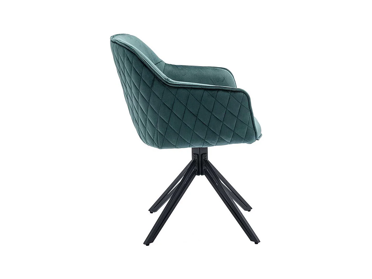 Drehbarer Armlehnenstuhl in Grün und Schwarz Gestell aus Metall