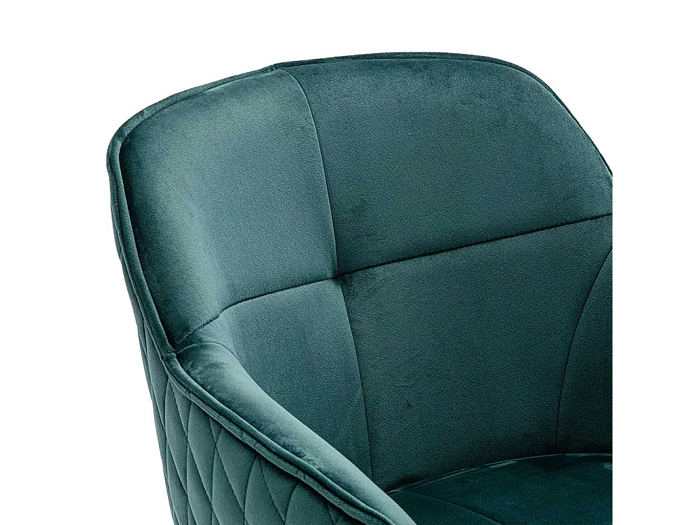 Drehbarer Armlehnenstuhl in Grün und Schwarz Gestell aus Metall