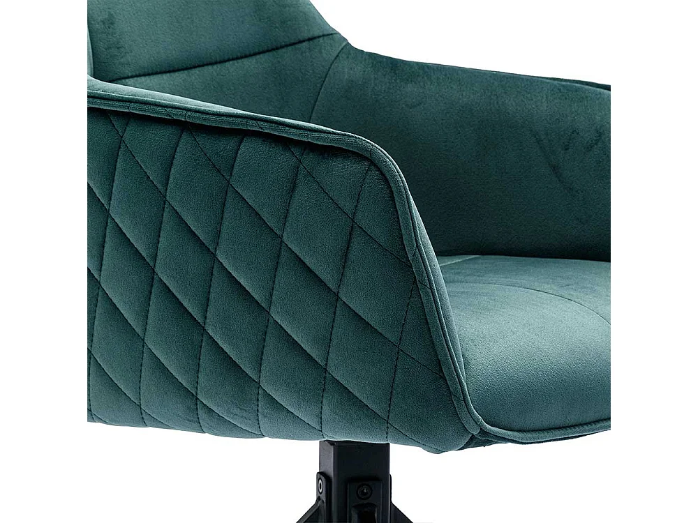 Drehbarer Armlehnenstuhl in Grün und Schwarz Gestell aus Metall