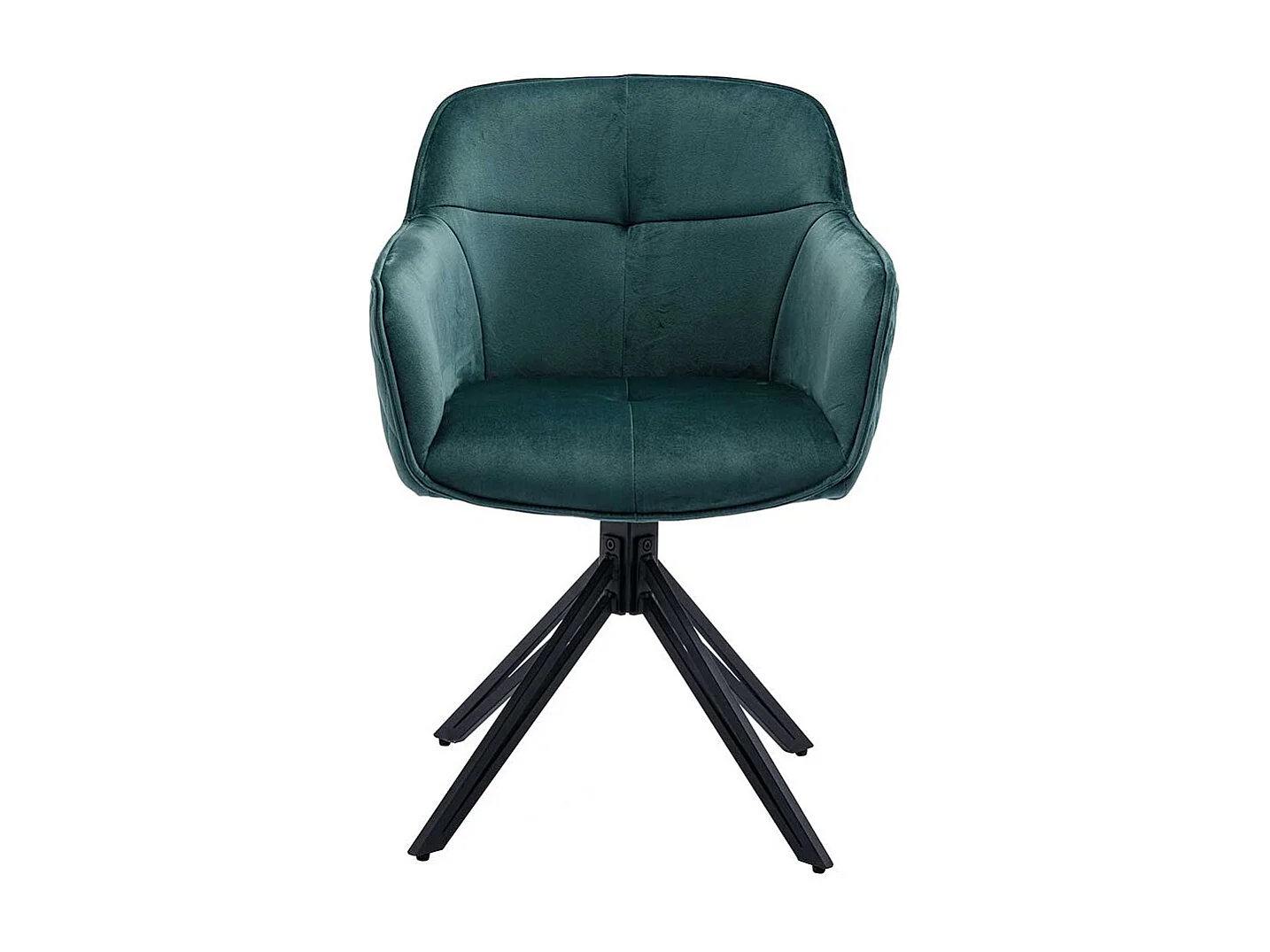 Drehbarer Armlehnenstuhl in Grün und Schwarz Gestell aus Metall