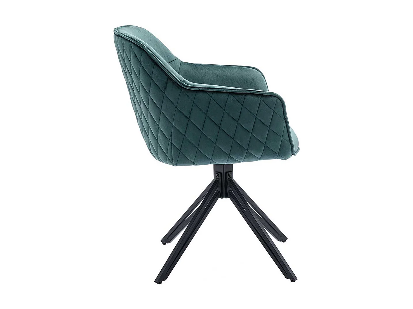 Drehbarer Armlehnenstuhl in Grün und Schwarz Gestell aus Metall