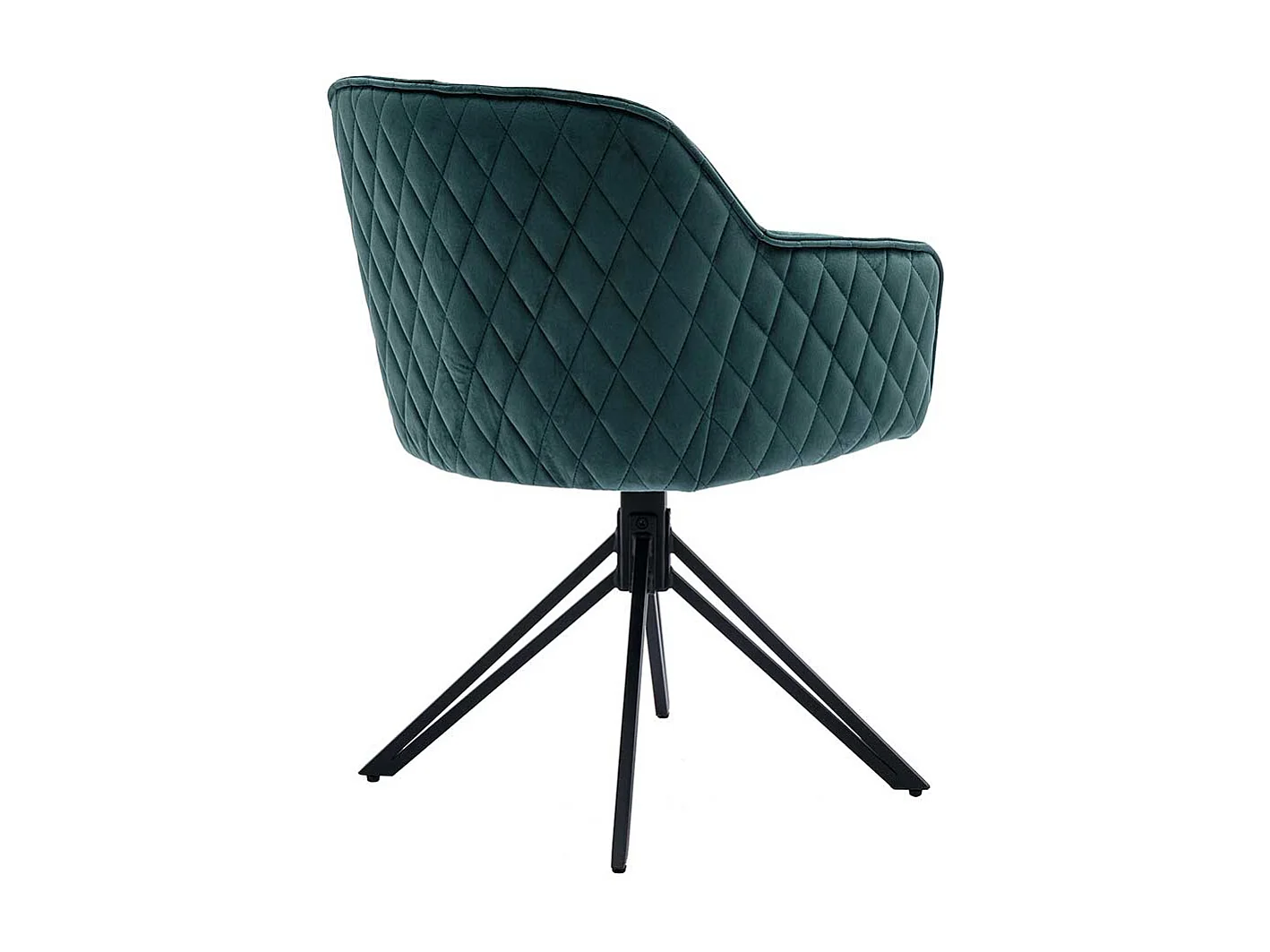 Drehbarer Armlehnenstuhl in Grün und Schwarz Gestell aus Metall