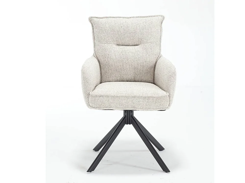 Polsterstuhl Wohnzimmerstuhl aus Strukturstoff mit Gestell aus Metall