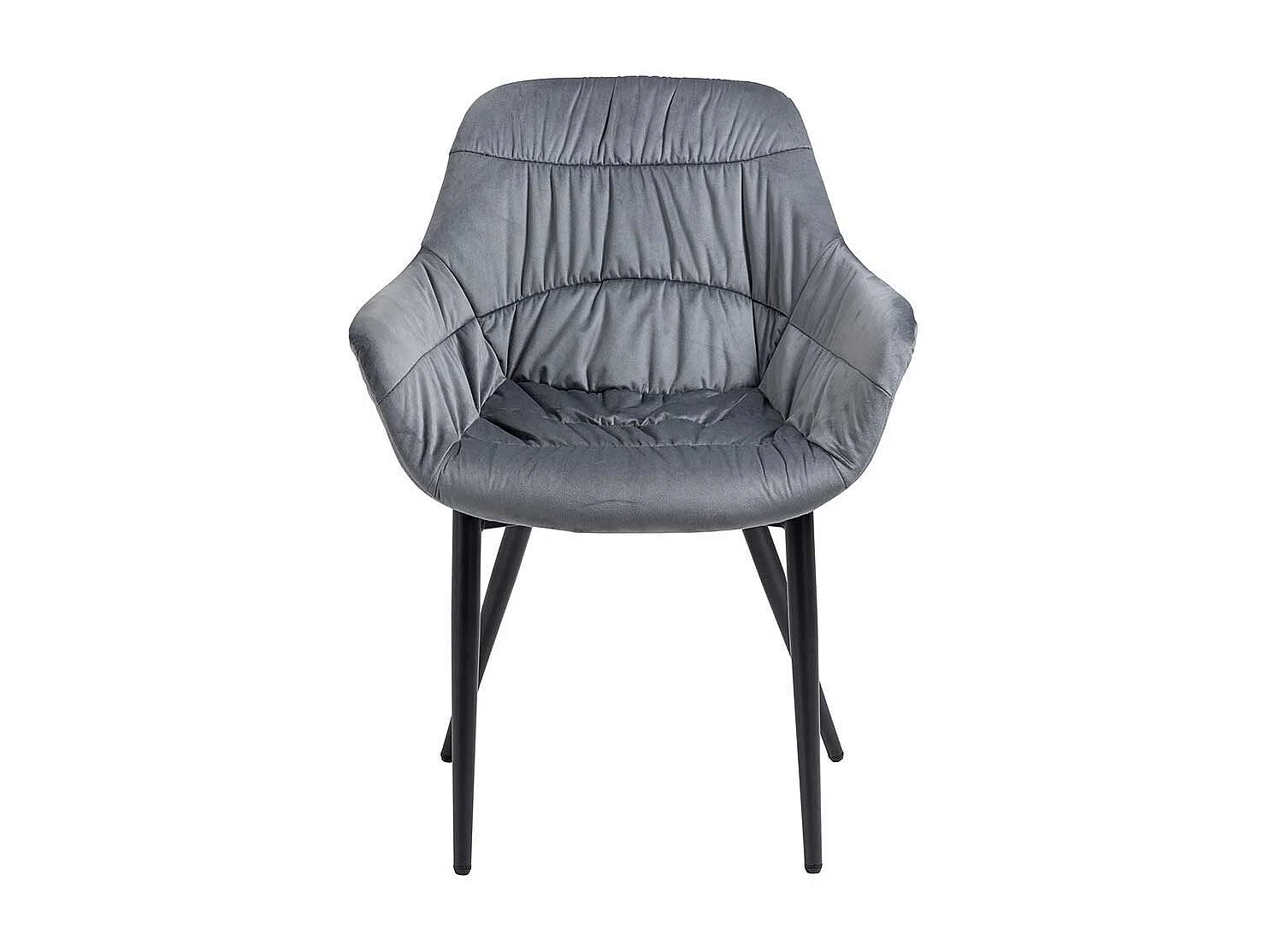 Wohnzimmerstuhl in Grau Samt aufwendigen Steppungen