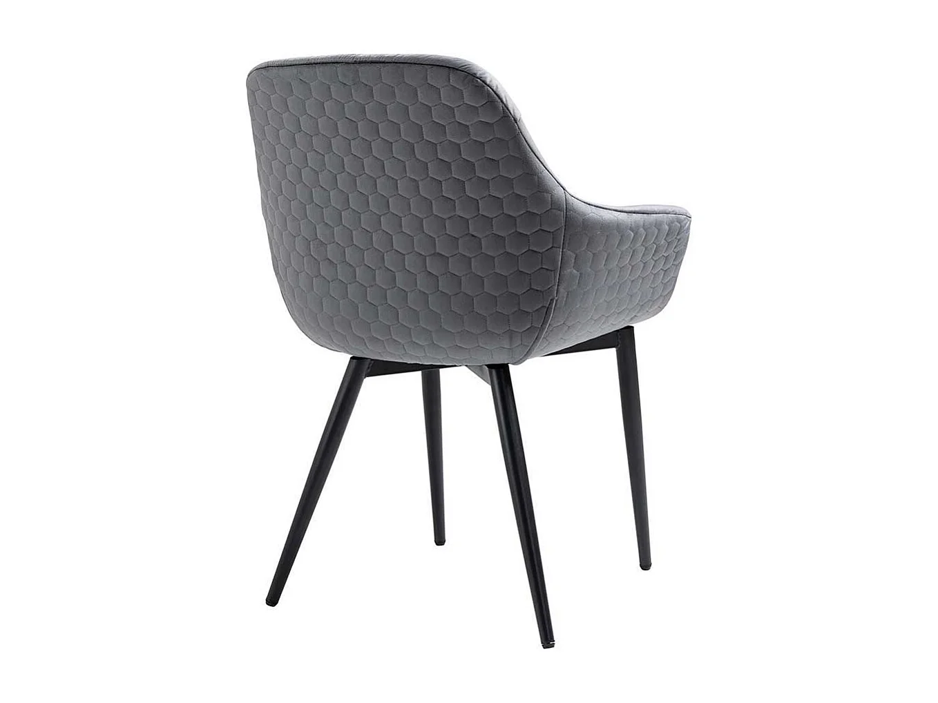 Wohnzimmerstuhl in Grau Samt aufwendigen Steppungen