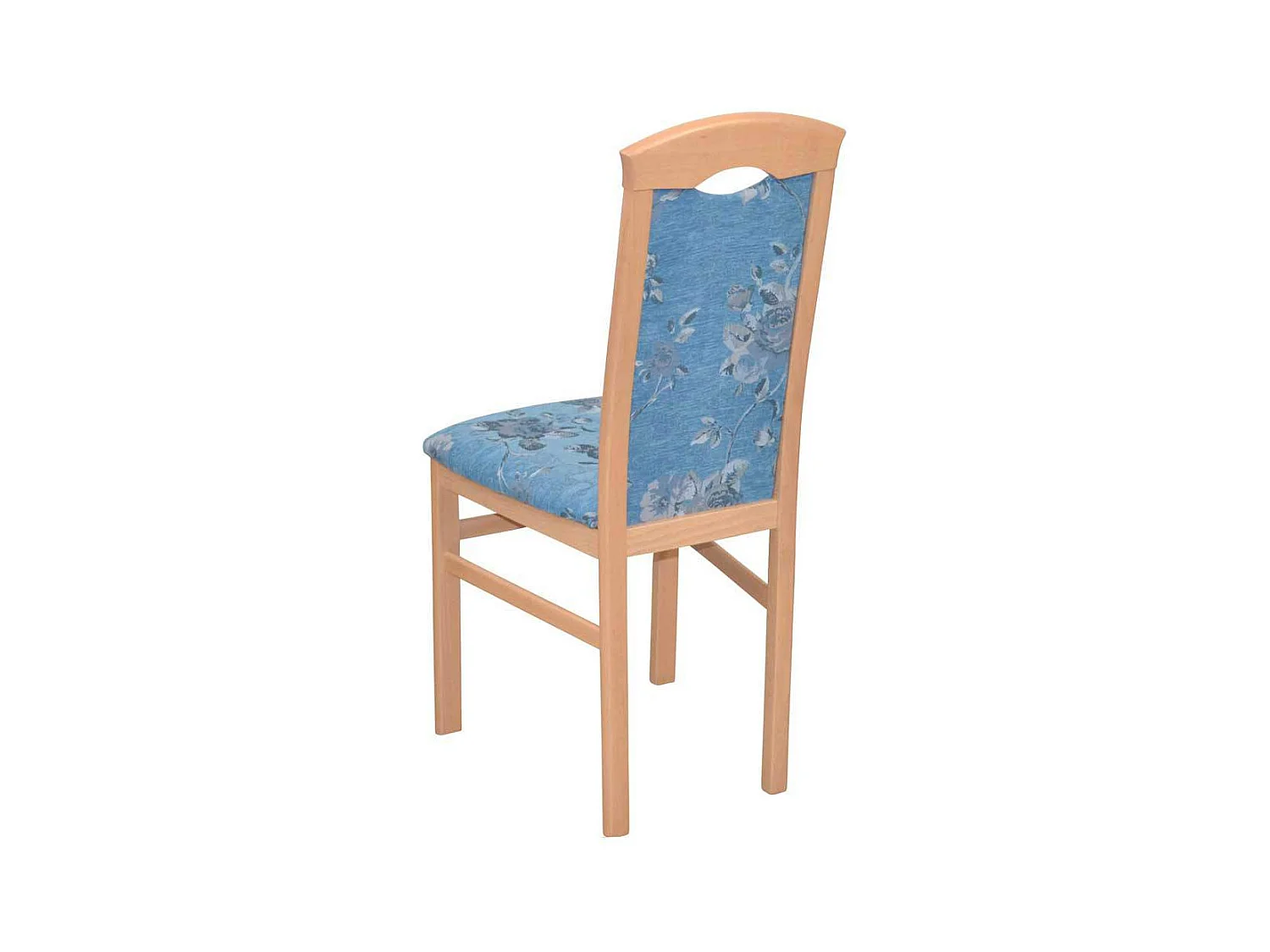 Polsterstuhl Esszimmer modern mit Blumen Motiv Blau (2er Set)