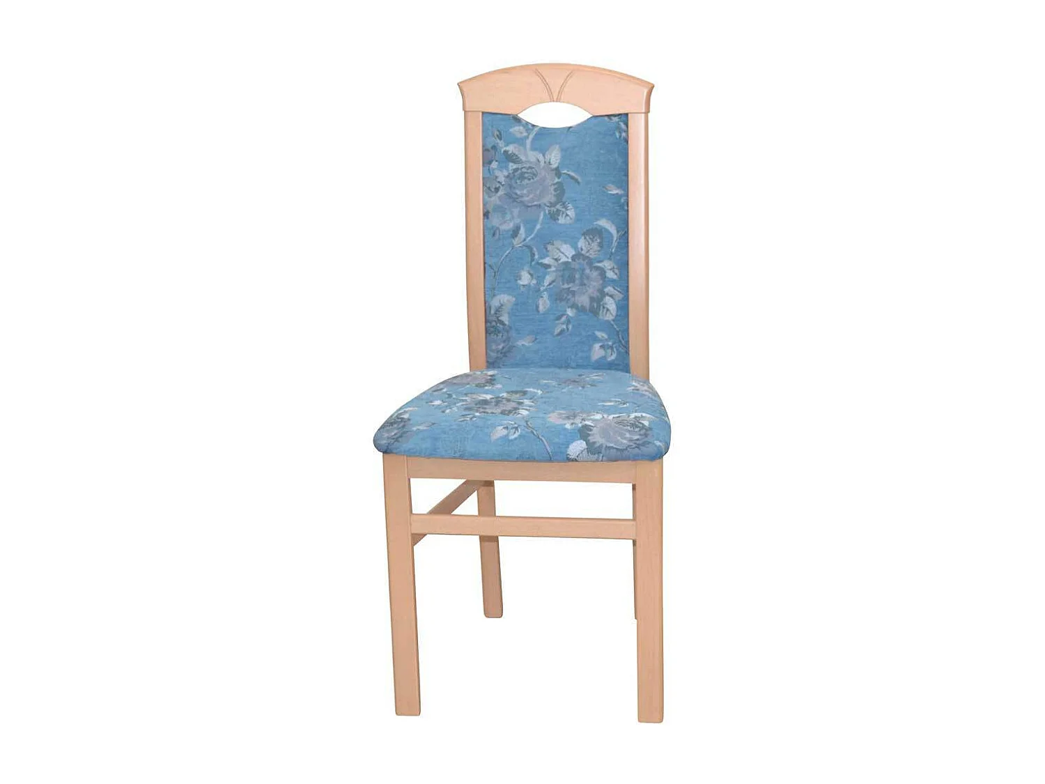 Polsterstuhl Esszimmer modern mit Blumen Motiv Blau (2er Set)