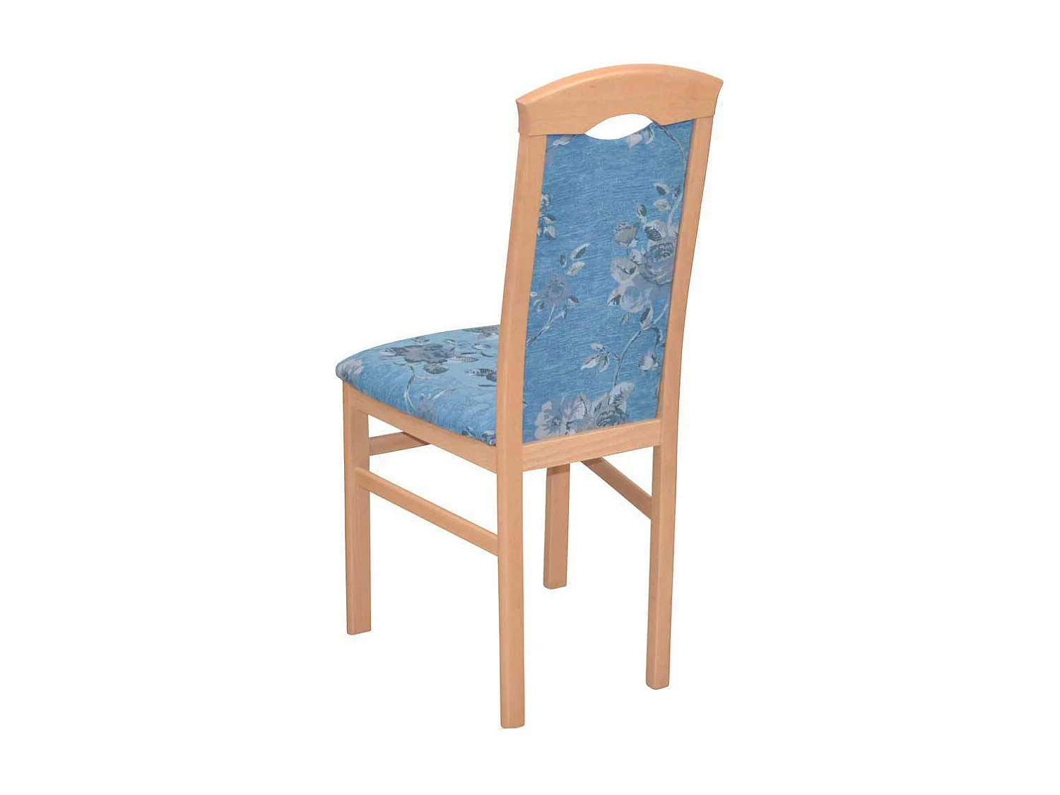 Polsterstuhl Esszimmer modern mit Blumen Motiv Blau (2er Set)