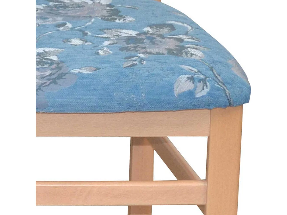 Polsterstuhl Esszimmer modern mit Blumen Motiv Blau (2er Set)