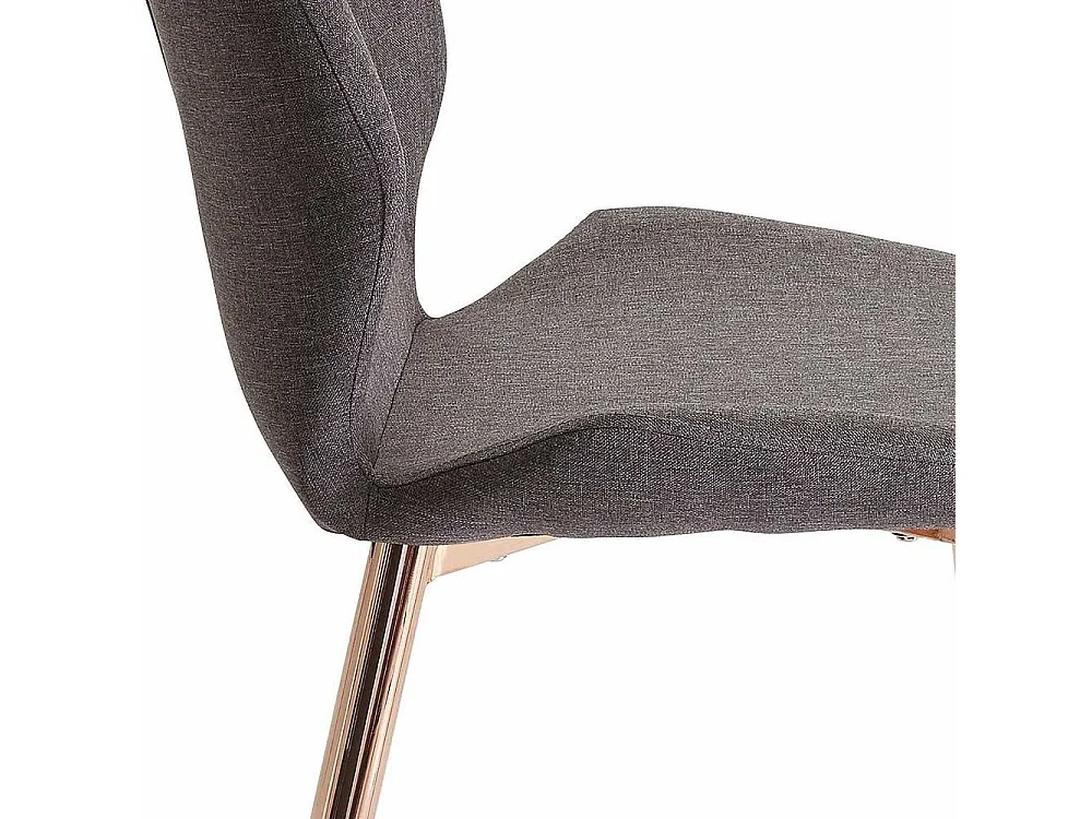 Polsterstuhl Esszimmer modern in Anthrazit Kupferfarben (2er Set)