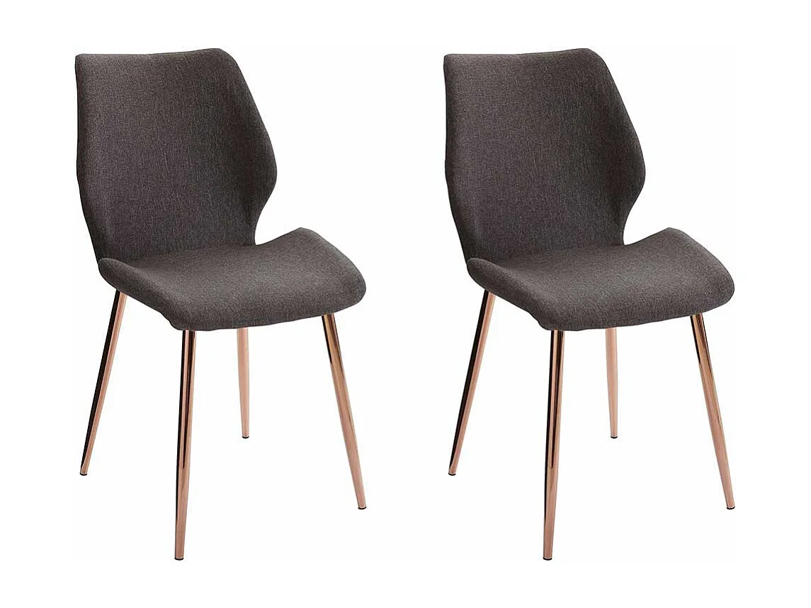 Polsterstuhl Esszimmer modern in Anthrazit Kupferfarben (2er Set)