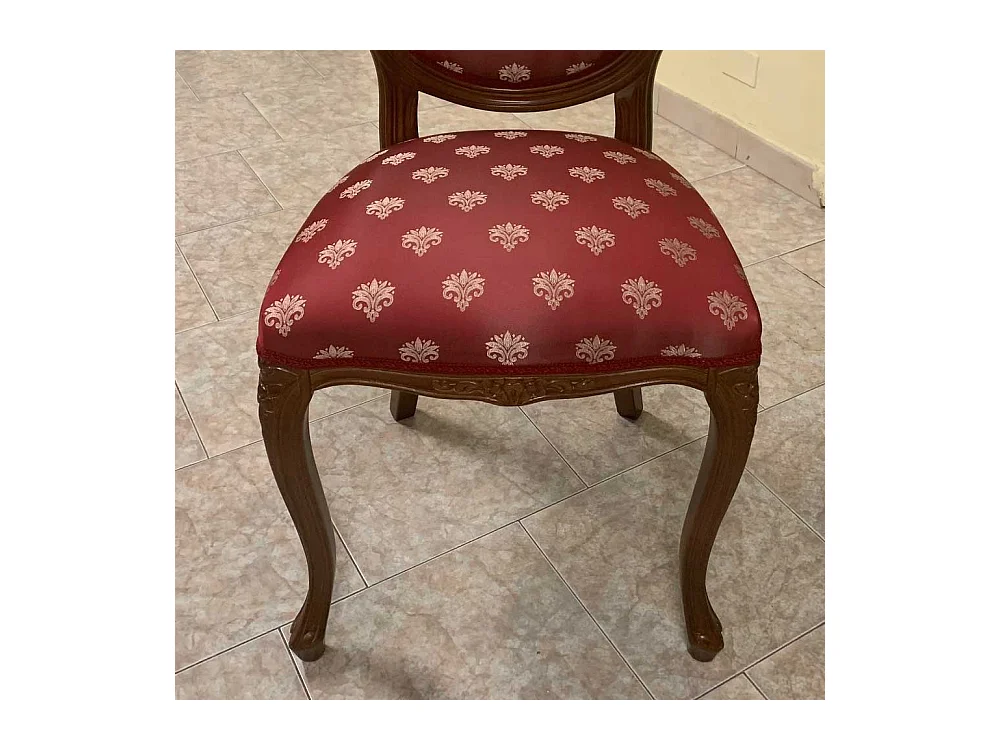 Stuhl in Rot Goldfarben gemustert Barock Design